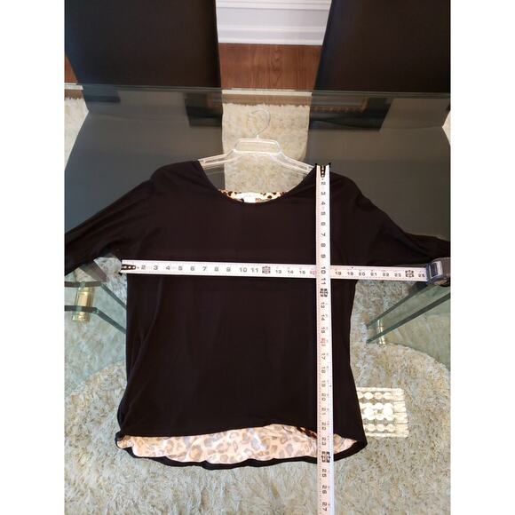 Lascana Venus Top Women M Black Long Sleeve Stretch Soft Rayon Backless Basic - Picture 10 of 11